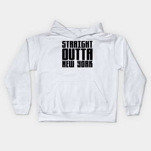 Straight Outta New York Kids Hoodie by colorsplash